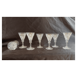 Vintage crystal cordial glasses