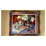 Framed abstract painting