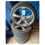 Set of Four 18-Inch Chrome Aftermarket Wheels with Tires