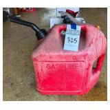 Red Plastic Gasoline Can with Pour Spout