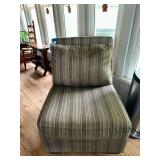 Striped Upholstered Armless Accent Chair