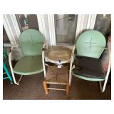 Metal Lawn Furniture Set with Chairs and Table