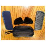Sunglasses w/Case and 2 Fabric Glasses Cases