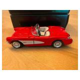 1957 Chevrolet Corvette Diecast Model Car Red with White Coves