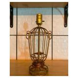 Brass Birdcage Form Accent Table Lamp