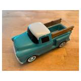 Ceramic Blue and White Chevrolet 3100 Truck Planter