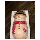 Snowman Holiday Figurine with Top Hat and Scarf in Original Packaging