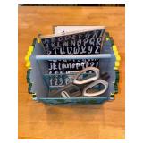 Decorative Wooden Caddy with Craft Supplies, Scissors, Letter Board Letters, and Notepad