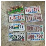 Group of 8 Tennessee License Plates Including Rutherford County and Specialty Issues
