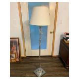 Chrome Floor Lamp with Square Base and Shade
