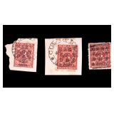 Chinese Red Revenue 2 Cent/3 Cent Stamps (1897)