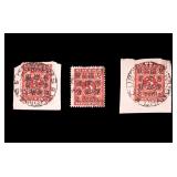 Chinese Red Revenue 2 Cent/3 Cent Stamps (1897)