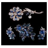 Vintage Rhinestone Brooch, Rhinestone Pairing