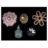 Black/White, Austrian Rhinestone Brooches