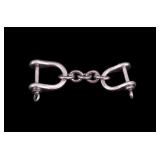 Vintage Sterling Silver Double Shackle Keychain