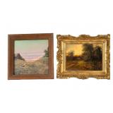 Antique Landscape and Vintage Sheep Paintings (2)