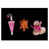 Lucite, Carved Bakelite Turtle, Mink Brooches/Pins