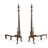 19th C. Tall Brass Andirons