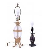 Vintage Cast Brass & Crackle Glass + 1999 CBK Lamp