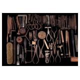 Early Jewelers Handled Box Full of Various Tools