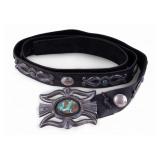 Early Native American Silver Turquoise Belt