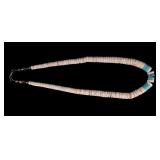 Native American Turquoise Disk Necklace