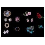 Rhinestone, Sterling, more Pins & Earrings