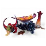 Murano-Style Glass & Ceramic Fruit Decor