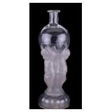 19th C. French Frosted Glass Cherubs Bottle