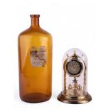 Antique Phosphate Apothecary Bottle & Schatz Clock