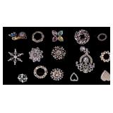 Rhinestone Brooches Signed & Unsigned