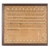 19th C. Needlepoint Sampler by Nancy Ann Perkins