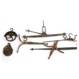 Antique Strap Hinges, Pulleys, & Scales