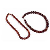 Long Amber Beaded Necklaces (2)