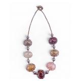 Sterling Silver Glass Beaded Statement Necklace