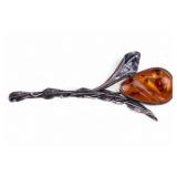 Amber Sterling Silver Vintage Jewelry