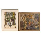 Floral Monotype and Oil Painting