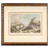 Color Engraving Apennine Mountain Scene