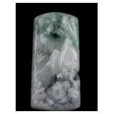Nephrite Jade Hand-Carved Mountain Pendant