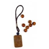 Amber Guan Yu Pendant Necklace + Amber Bug Beads