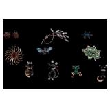 Vintage, Sarah Cov., Figural Rhinestone Brooches