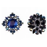 Large Rhinestone Art Brooches