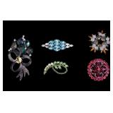 Austrian, Avon, more Rhinestone Brooches (5)