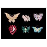 Allen G., Art, Butterfly Rhinestone Brooches