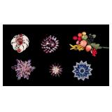 Vintage Rhinestone, Austrian, Nat. Material Brooch