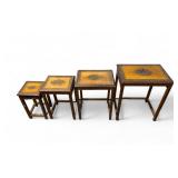 Asian Nesting Tables w/ Carved Tops (4 pcs)