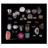 Vintage & other Costume Jewelry Rings (2 Trays)