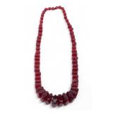 Faceted Red Resin Large Beaded Necklace