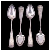John Watts Bright Cut Coin Silver Serving Spoons 4