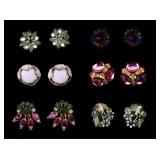 Weiss, Trifari, Florenza, Austrian Clip Earrings